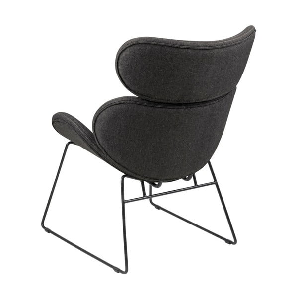 Poltrona grigio scuro con gambe nere Cazar - Actona-image-3