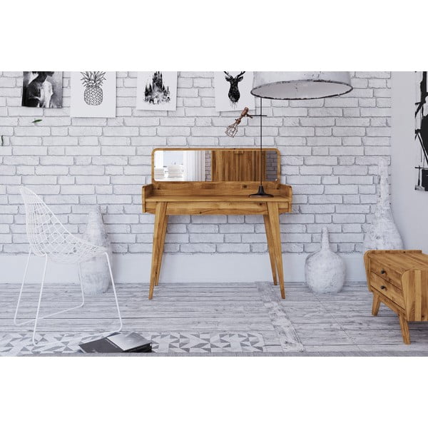 Toletta in rovere con specchio 110x45 cm Retro - The Beds-image-3