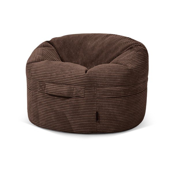 Pouf a sacco per bambini marrone scuro con rivestimento in velluto a coste Roll 80 – SLOWDOWN