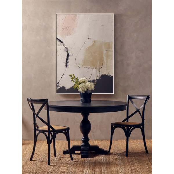 Sedia da pranzo nera in rovere massiccio Lyon – Premier Housewares-image-4