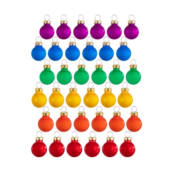 Set di palline di Natale in vetro fatte a mano 36 pz ø 2 cm Rainbow – Sass & Belle
