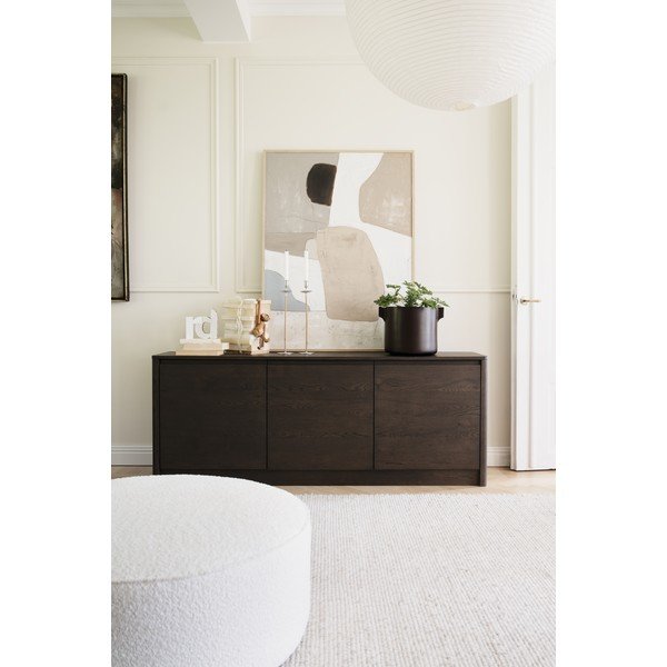 Credenza colore naturale scuro con effetto rovere 180x70x40 cm Melstone – Rowico-image-2