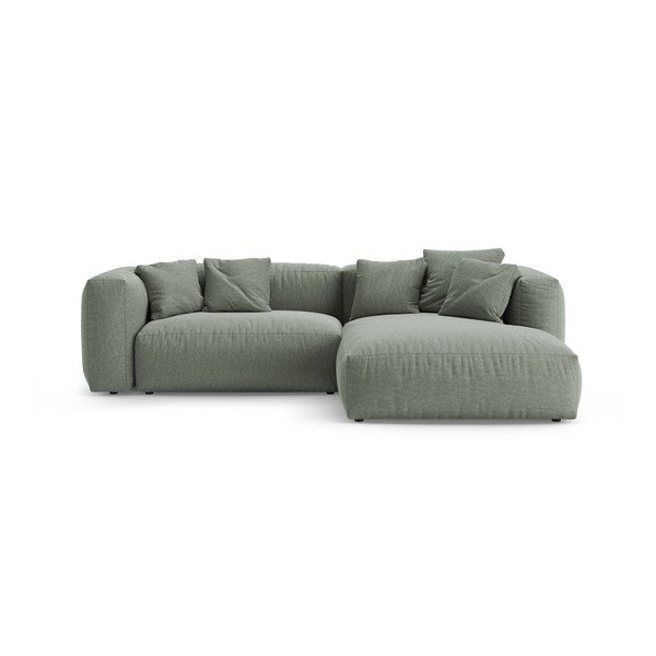 Divano angolare componibile verde polveroso allungabile (con penisola a destra/con chaise lounge) – Micadoni 