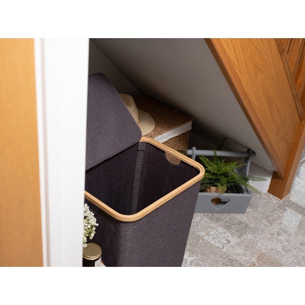 Cesto portabiancheria in tessuto 70 l Bamboo - Addis-image-3