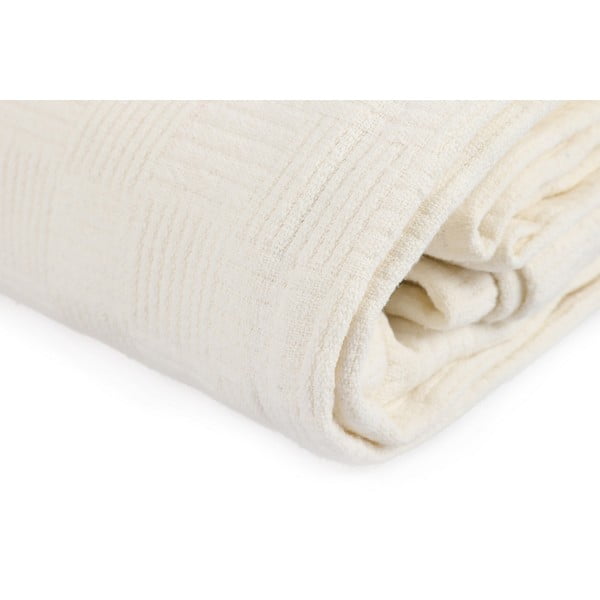 Copriletto leggero in cotone Pique Cream, 200 x 240 cm - Unknown-image-2