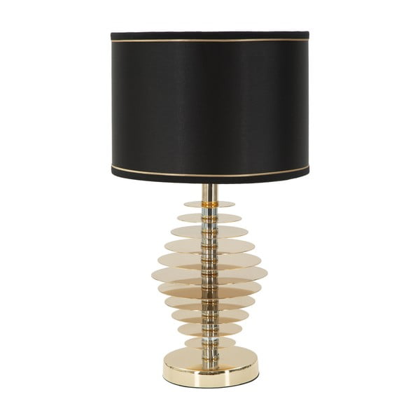 Lampada da tavolo nera con design dorato Round - Mauro Ferretti