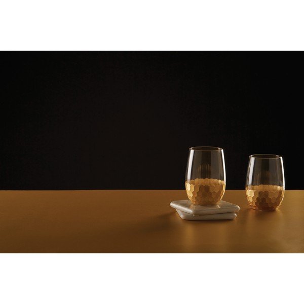 Set di 4 bicchieri con dettagli dorati Astrid, 240 ml - Premier Housewares-image-2