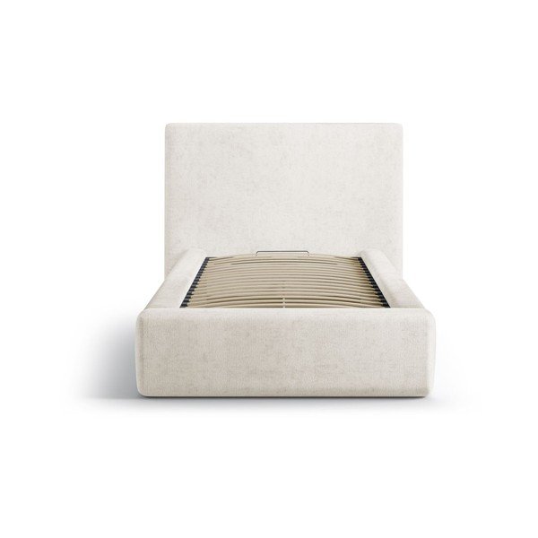 Letto singolo imbottito color crema con contenitore con rete inclusa 90x200 cm Amy – Micadoni -image-3