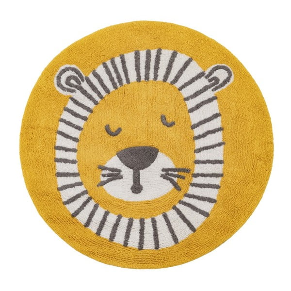 Tappeto per bambini in cotone giallo ocra ø 100 cm Lion - Ixia