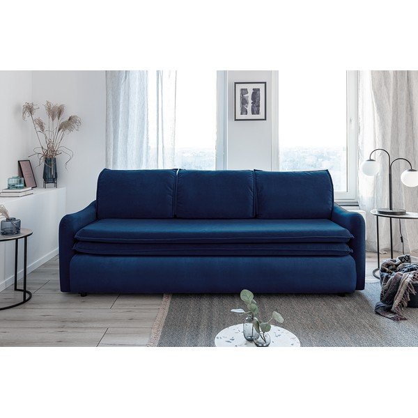 Divano letto in velluto blu navy Tender Eddie - Miuform-image-2
