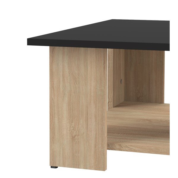 Tavolino in rovere con piano nero 67x67 cm Square - TemaHome-image-3