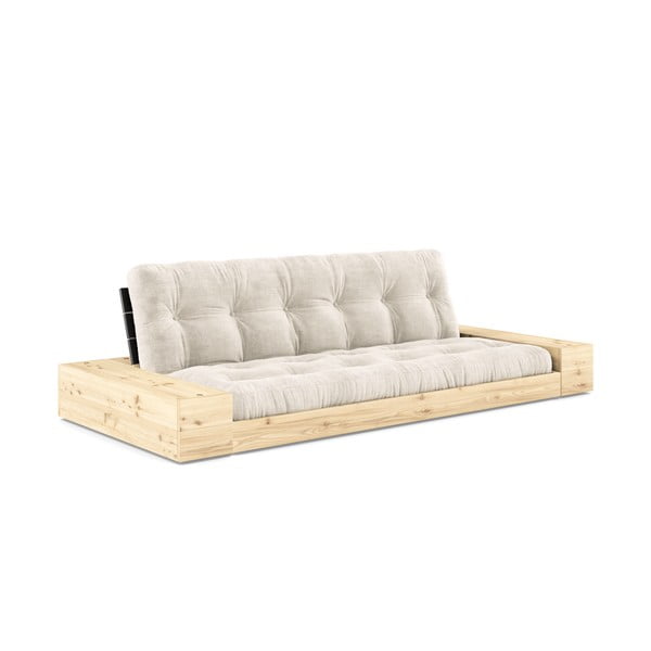 Divano letto in velluto a coste bianco 244 cm Base - Karup Design