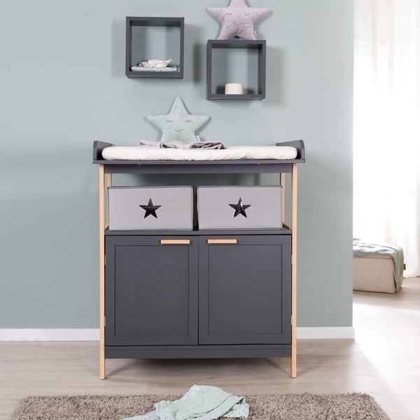 Cassettiera bassa per bambini antracite 87x75 cm Berlin - Roba-image-1