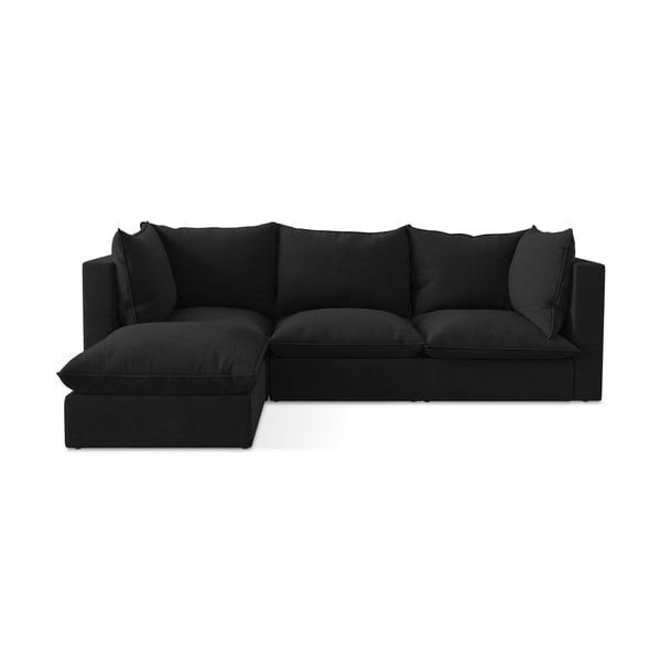 Divano angolare nero (con penisola a sinistra/con chaise lounge) Manao – Makamii