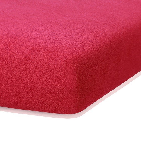 Lenzuolo elastico rosso bordeaux ad alto contenuto di cotone , 140/160 x 200 cm Ruby - AmeliaHome