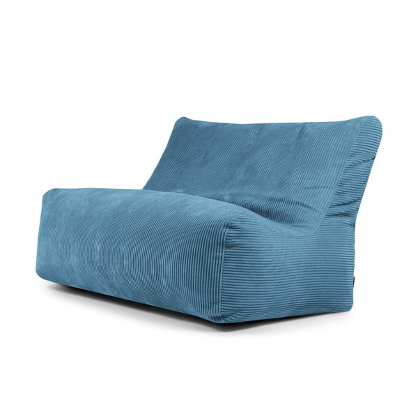 Puof a sacco blu con rivestimento in velluto a coste Sofa Seat Lounge – SLOWDOWN