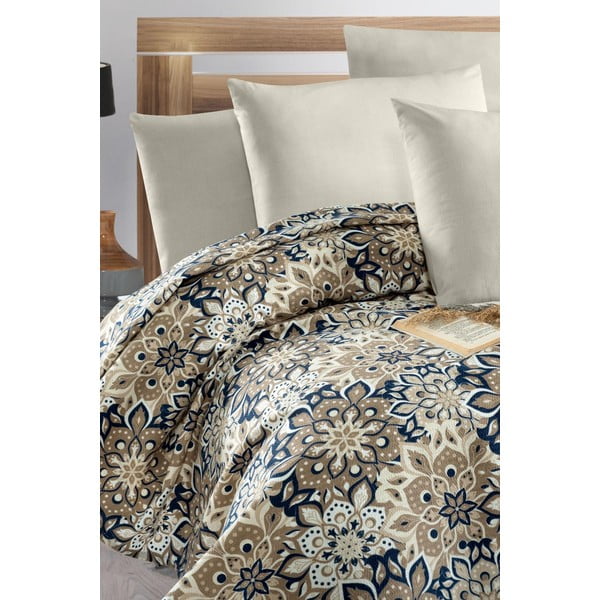 Copriletto in cotone marrone 200x230 cm Pique - Mila Home-image-1