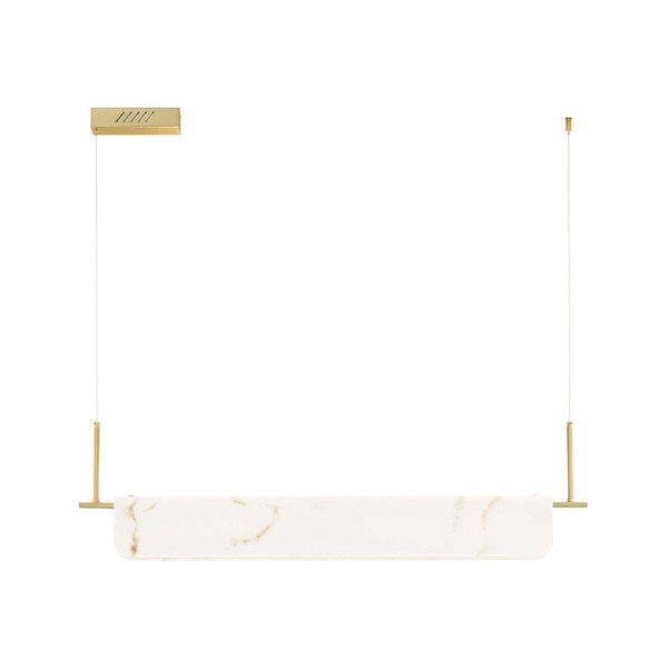 Lampadario LED color crema/color ottone con effetto marmo con intensità regolabile Aider – Nova Luce