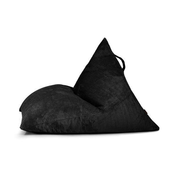 Puof a sacco nero con rivestimento in velluto a coste Razz – SLOWDOWN