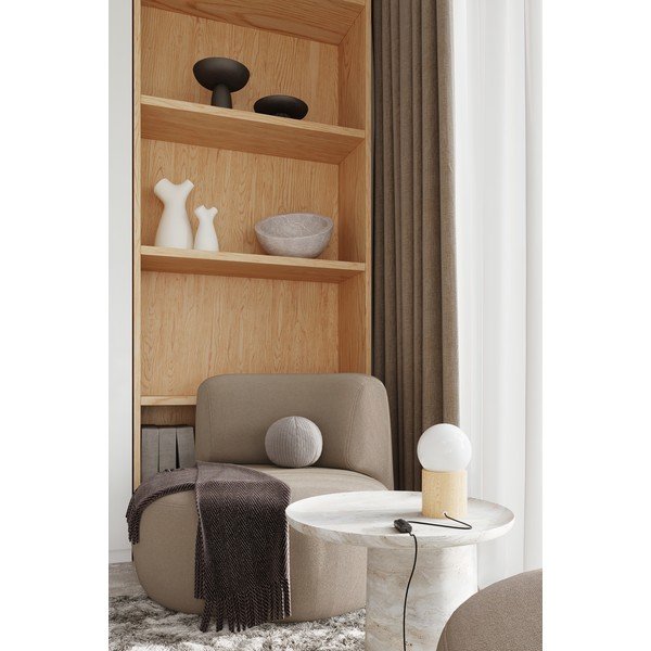 Lampada da tavolo bianca/di colore naturale con paralume in vetro (altezza totale 21 cm) Surtur – Sollux-image-1