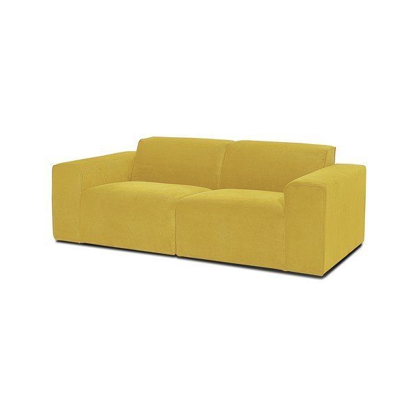 Divano in velluto a coste giallo 202 cm Sting - Scandic-image-2