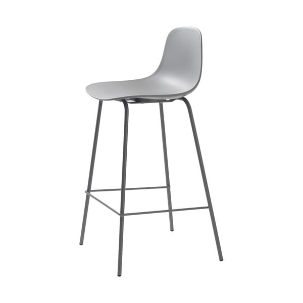 Sgabello da bar grigio in plastica (altezza della seduta 67,5 cm) Whitby – Unique Furniture-image-1