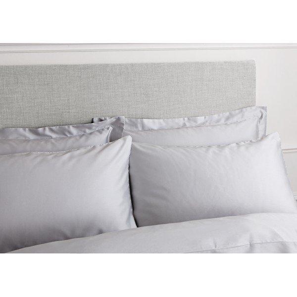 Biancheria da letto classica in cotone sateen grigio, 135 x 200 cm - Bianca-image-2