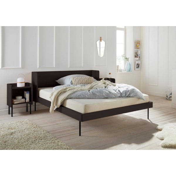 Letto matrimoniale nero in rovere 180x200 cm Wrap - Bonami Selection-image-1