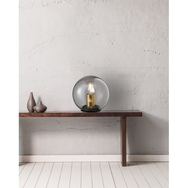 Lampada da tavolo in vetro nero , ø 20 cm Dini - Fischer & Honsel-image-1