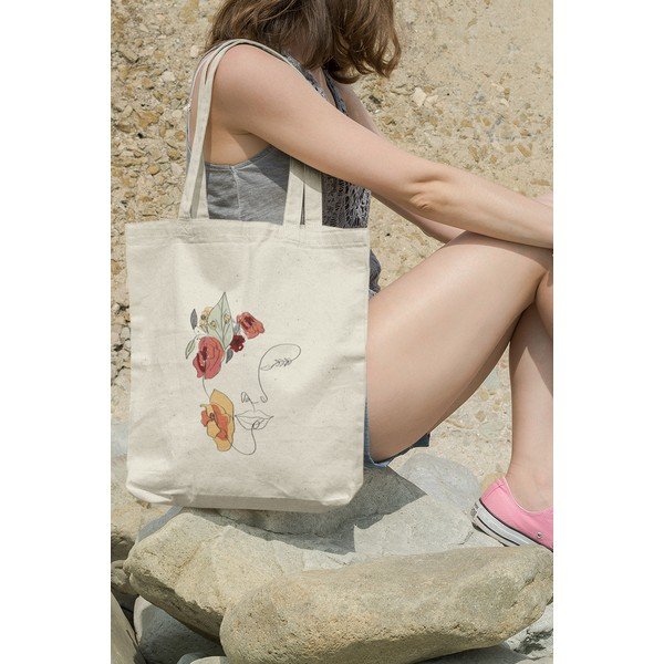 Borsa in tessuto beige - Kate Louise-image-1