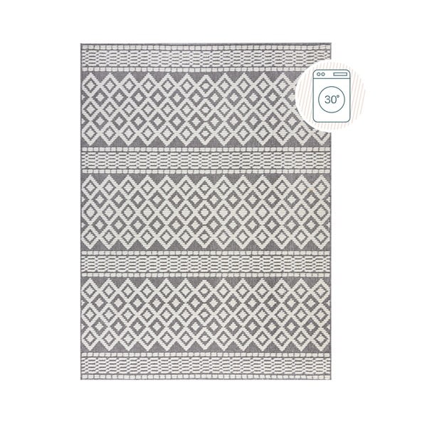 Tappeto in ciniglia lavabile grigio 80x160 cm Jhansi - Flair Rugs
