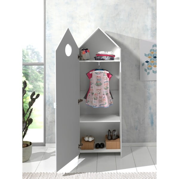 Armadio a giorno per bambini bianco e grigio chiaro 115x171,5 cm CASAMI - Vipack-image-4