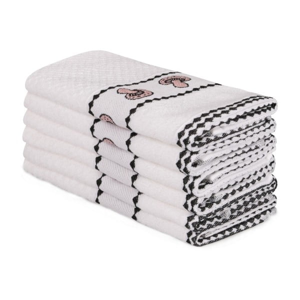 Set di 6 asciugamani in cotone beige Beyaz Lucille, 30 x 50 cm - Foutastic