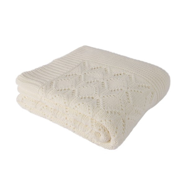 Copriletto in cotone crema chiaro Jennifer, 130 x 170 cm - Homemania Decor