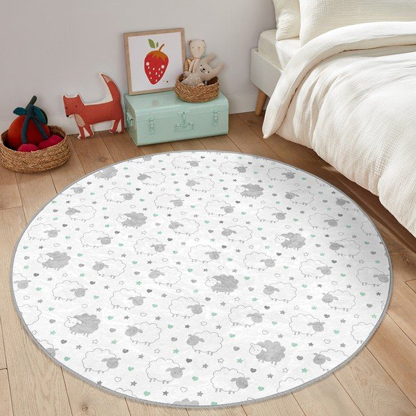 Tappeto per bambini grigio chiaro e bianco ø 80 cm Comfort - Mila Home-image-3