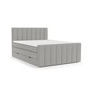 Letto boxspring grigio chiaro con contenitore 180x200 cm Ruby - Maison de Rêve