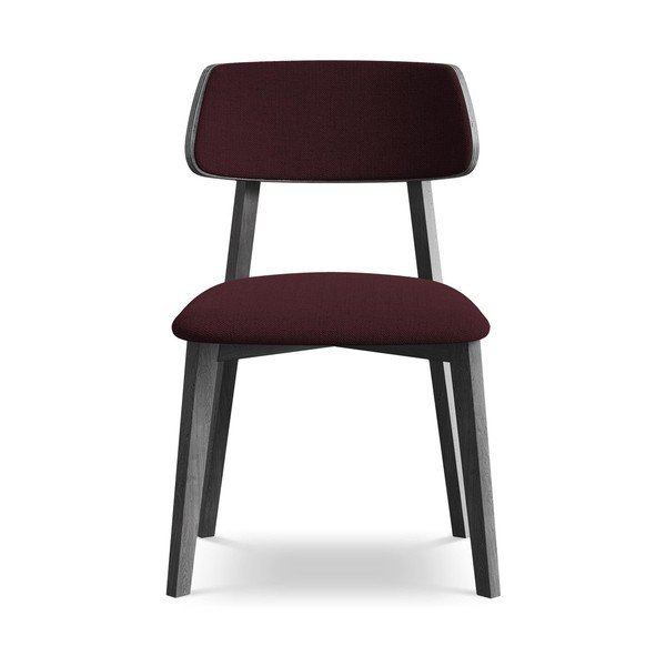 Sedia da pranzo burgundy in legno massiccio Niu – Makamii-image-1