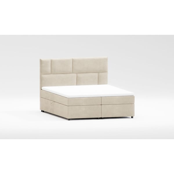 Letto boxspring beige con contenitore 180x200 cm Lola - Ropez-image-1