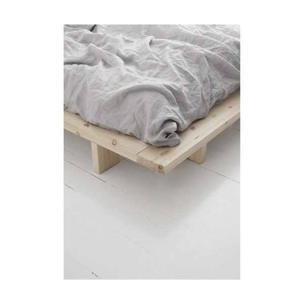 Dvoulůžková postel z borovicového dřeva s matrací Karup Design Japan Double Latex White/Natural, 160 x 200 cm-image-3