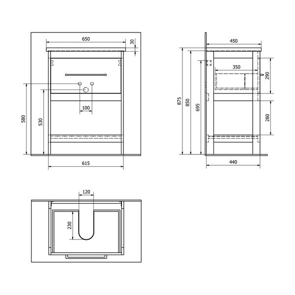 Mobile senza lavabo bianco 61,5x85 cm Etide – Sapho-image-3