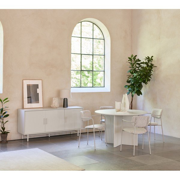 Tavolo da pranzo rotondo grigio chiaro ø 110 cm Palma - Unique Furniture-image-1