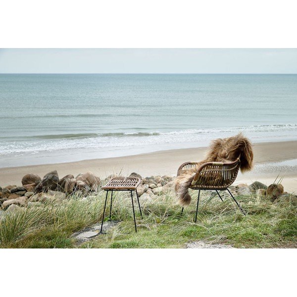 Sgabello in rattan in colore nero-naturale Sokna - Villa Collection-image-3