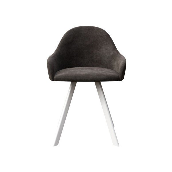 Sedia da pranzo grigio scuro con gambe bianche Brook - MESONICA
