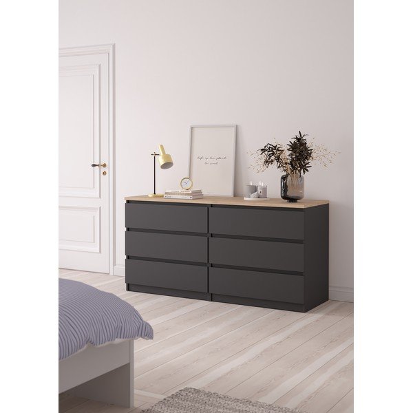 Credenza grigio scuro 154x76x50 cm Naia – Tvilum-image-1