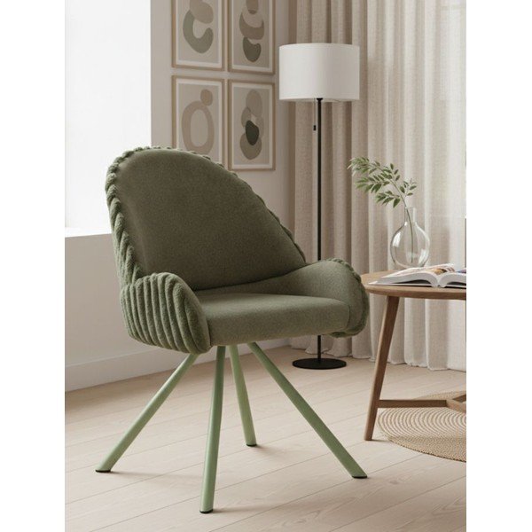 Set di sedie da pranzo verde imbottite con braccioli 2 pz Stockholm – Mauro Ferretti-image-1