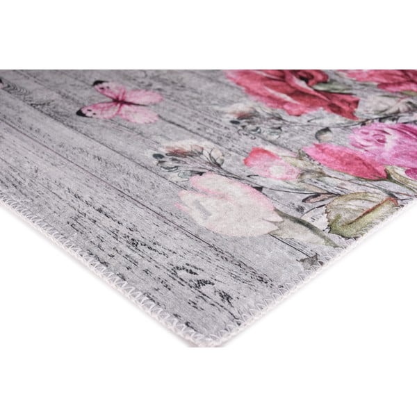 Tappeto rosa/grigio lavabile 120x180 cm Blooming Roses – Vitaus-image-2
