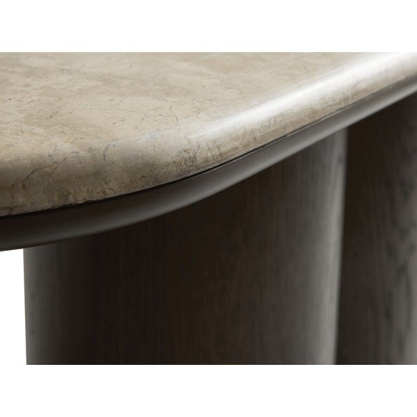 Tavolo consolle colore naturale scuro con piano in marmo 38x120 cm Piazze – Unique Furniture-image-3