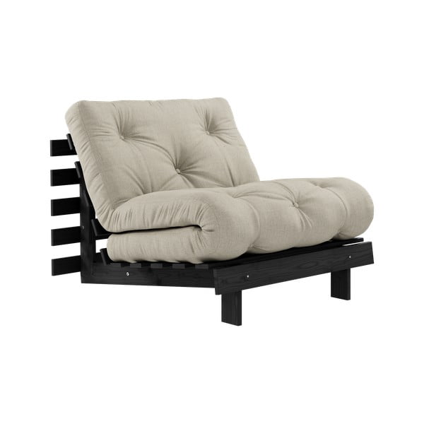 Poltrona in lino grigio e beige Roots Black Night - Karup Design