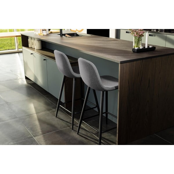 Set di sbagelli da bar grigio chiaro in imbottito 2 pz (altezza della seduta 65 cm) Wilma – Actona-image-2