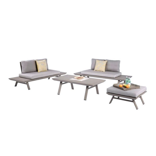 Set di mobili da giardino in grigio con struttura in alluminio Celia - Garden Pleasure